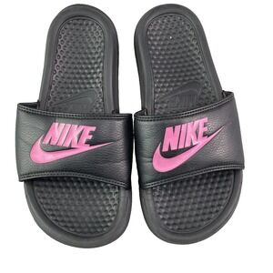 Nike Benassi Slides Sandal Shoes Women's 5 JDI Pink Black‎ Sportswear Recovery